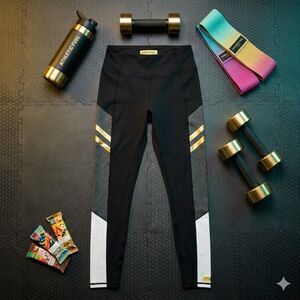 STUNNING Betsey Johnson Metallic Color-block Leggings! Size Small